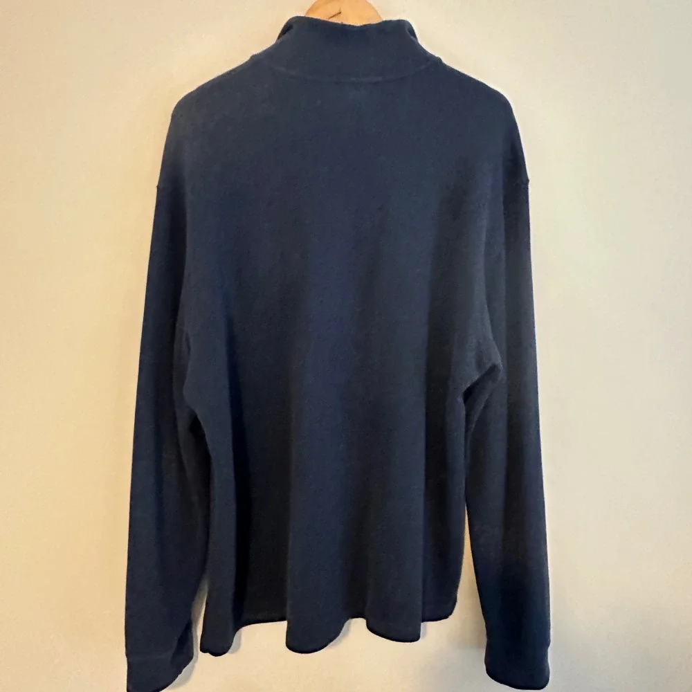 Polo Ralph Lauren Mens Navy Blue Ribbed 1/4 Quarter Zip‎ Mens XL Cotton Sweater